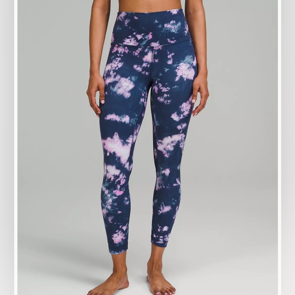 Lululemon Align Full Length Size 6 Circulate Tie Dye Mineral Blue Multi